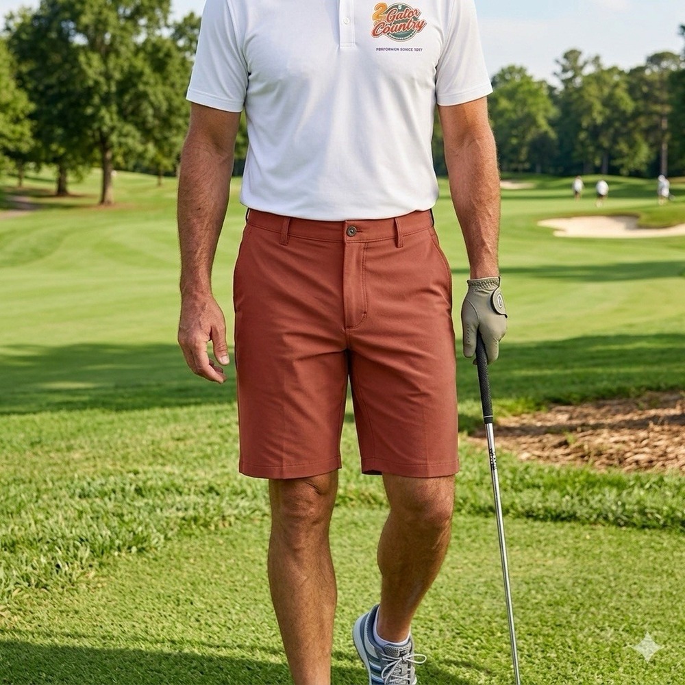 Travis Mathew Men's Step Dance 9" Short, Maple, 34, New